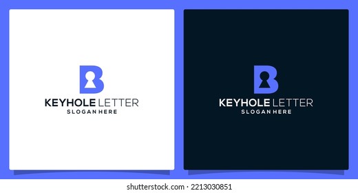 Initial Letter B with Keyhole Logo design icon. Logo Protection Symbol Vector Logo Design Premium Vector