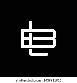 Initial letter B and L, BL, LB, overlapping interlock monogram logo, white color on black background