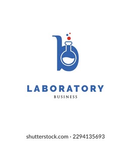 Plantilla de diseño del logotipo del logotipo del laboratorio de la letra inicial B