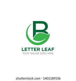initial letter b Leaf logo and icon vector illustration design template