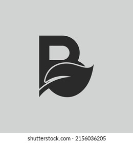 Initial Letter B With Leaf Logo design vector graphic concept illustrations. Green leaf logo Template vector Design.