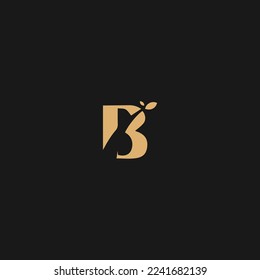 Initial letter B. B leaf logo. B monogram logo design. company business logo. health and beauty cosmetics logo
