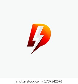 Initial Letter B Lightning Bolt Powerful Stock Vector (Royalty Free ...