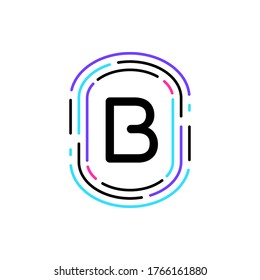 initial letter B line icon design logo template
