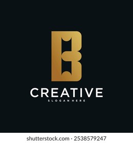 Initial letter B logo, abstract concept design. Premium Vector