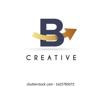 Initial Letter B Logo with arrow icon design
