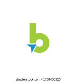initial letter b logo with arrow, click, cursor design template