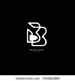 Initial letter B logo and BB logo vector graphic design, minimal, icon, font, symbol, sign, monogram, template, logotype, branding for premium business typeface.