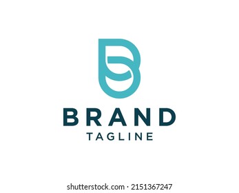 Logo De La Letra Inicial B. Letra azul lineal B con símbolo de línea Combinación estilo infinito aislado en fondo blanco. Elemento de plantilla de diseño de logotipo de vectores planos.