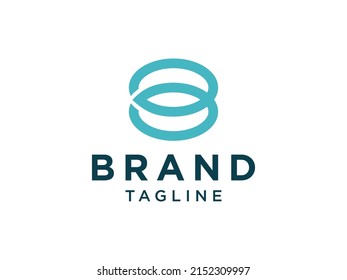 Initial Letter B Logo. Blue Linear B Letter with Line Symbol Combination Infinity Style isolated on White Background. Flat Vector Logo Design Template Element.