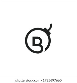 Logo de la letra inicial B con bomba.