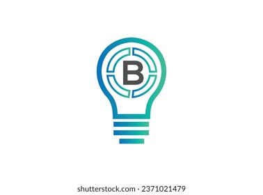Initial letter B logo with bulb