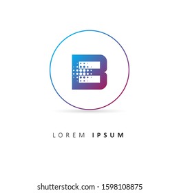 Initial Letter B Logo with Circle Element. Design vector illustration template