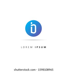 Initial Letter B Logo with Circle Element. Design vector illustration template