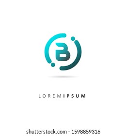 Initial Letter B Logo with Circle Element. Design vector illustration circle logo template