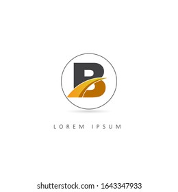 Initial Letter B Logo with Circle Element. Design Vector Circle Logo Template