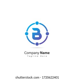 initial letter B logo with circle and dot element. design vector illustration people logo. logo for company. icon