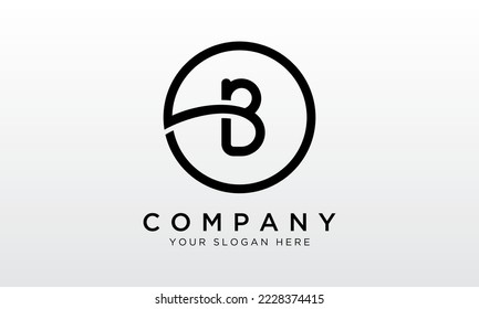 Initial Letter B Logo With Circle Shape. Modern Unique Creative B Logo Design Vector Template.