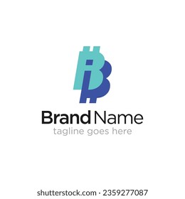 Initial letter B logo concept, bitcoin logo, vector logo template