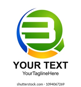 Initial letter B logo design template element colored yellow green blue circle for business and company identity