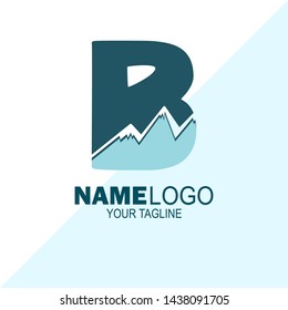 initial Letter B logo design. there is an iceberg shape. can be used for company logos selling snow sports equipment, iceberg travel services, and others. vector