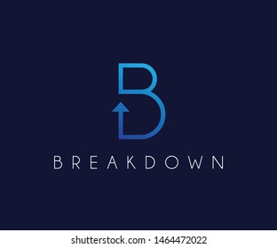 Initial Letter B logo design With Arrows
