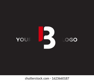 Initial Letter I B Logo Design template with Red color