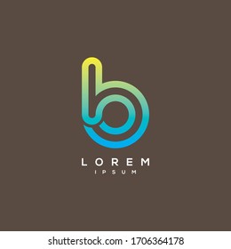 Elementos de plantilla de diseño del logotipo B de la letra inicial