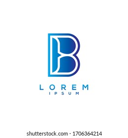 Elementos de plantilla de diseño del logotipo B de la letra inicial