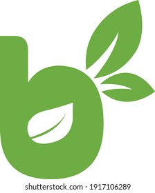 Initial Letter B Logo Design - Leaves Letter B Logo Design