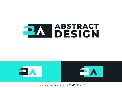 Initial Letter B and A Logo Design with Abstract and Simple Concept. BA Logo with Modern Style. Suitable for Business or Technology Logo