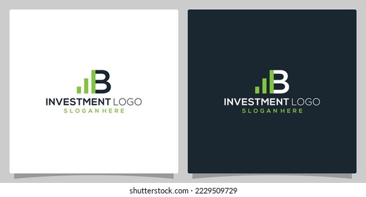 Initial letter B logo design template with investment chart logo graphic design vector illustration. Symbol, icon, creative.