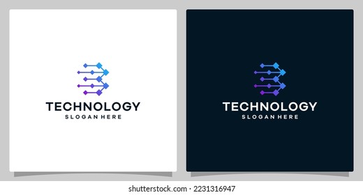 Initial letter B logo design template with tech style digital pixel graphic design vector illustration. Symbol, icon, creative.