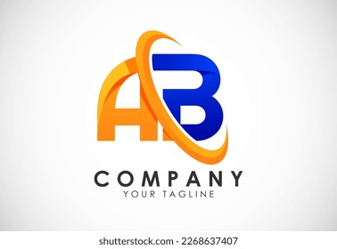 Initial Letter A B Logo Design Vector Template. Graphic Alphabet Symbol For Corporate Business Identity
