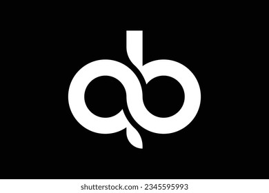 Initial letter a b logo design template creative and professional infinity logo on black background

