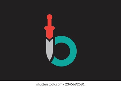 
Plantilla de diseño de logotipo de letra inicial b en fondo negro