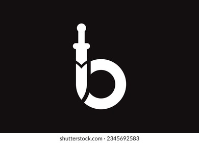 
Initial letter b logo design template on black background