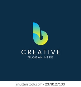 Letra inicial b Ilustraciones vectoriales de diseño de logotipo