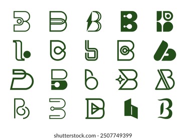 Initial Letter B Logo Element Set