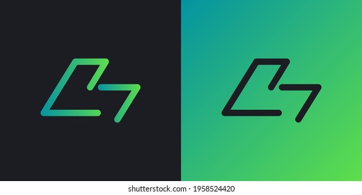Logo de la letra inicial B en gradiente verde con concepto simple y abstracto. Plantilla de diseño de logotipo B