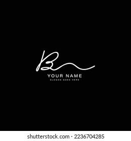 Initial Letter B Logo, Handwritten and Signature in joining style for Business Name with Alphabet B