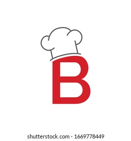Initial Letter B Logo with hat chef for Restaurant logo creative concept chef template design