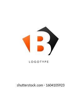 Initial Letter B logo icon. Vector design concept abstract techno geometrical shape with negative letter B logo icon.