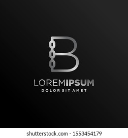 Initial Letter B Logo with Linked Chain