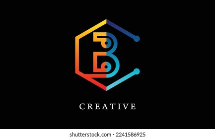 Plantilla del logotipo de la letra inicial B. adecuado para negocios, identidad de marca, internet, tienda online, etiqueta o embalaje.
