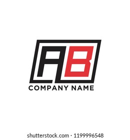 Initial letter A B logo template vector