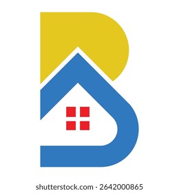 initial letter b logo template, real estate letter b logo template