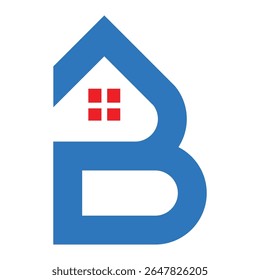 modelo inicial do logotipo da letra B com telhado