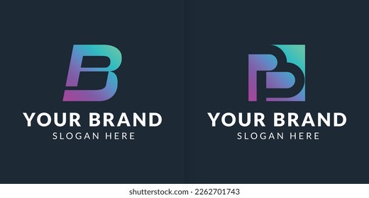 Logo de la letra inicial B. Un logotipo único, exclusivo, elegante, profesional, limpio, sencillo y moderno.