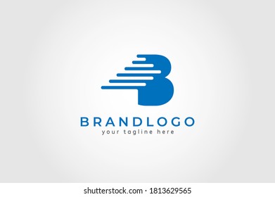 Initial Letter B logo, usable for logistic and technology logos, flat design logo template, vector illustration